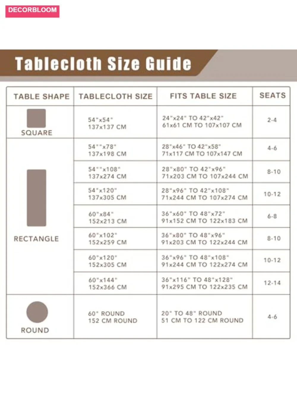 2 Pack Faux Linen Rectangle Tablecloths 54x78 Inch